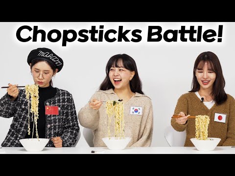Korean, Chinese, Japanese Chopsticks Differences!! (Who&#039;s better?)