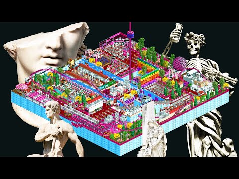 VAPORWAVE PARK: RollerCoaster Tycoon 2 (Time-lapse)