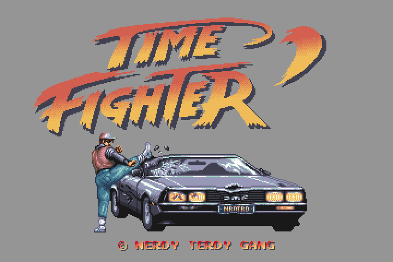 Time Fighter: Back to the Future/Street Fighter II Pixel Art Mashup