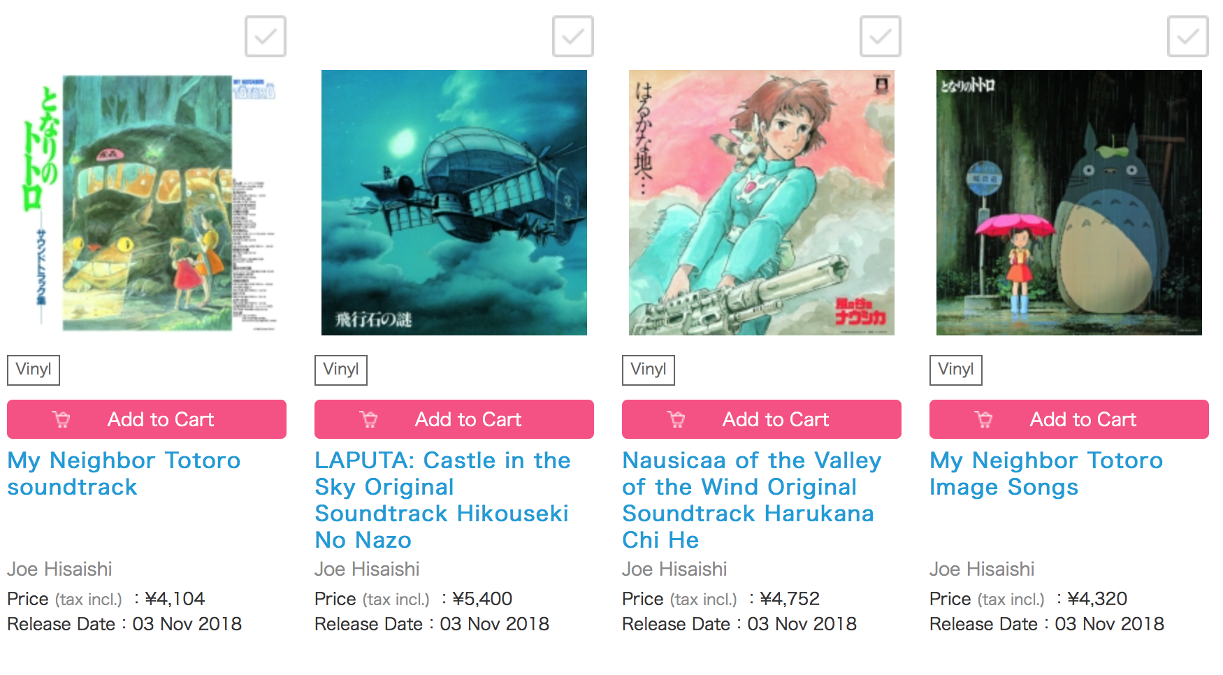 Joe Hisaishi's Ghibli Soundtracks auf Vinyl