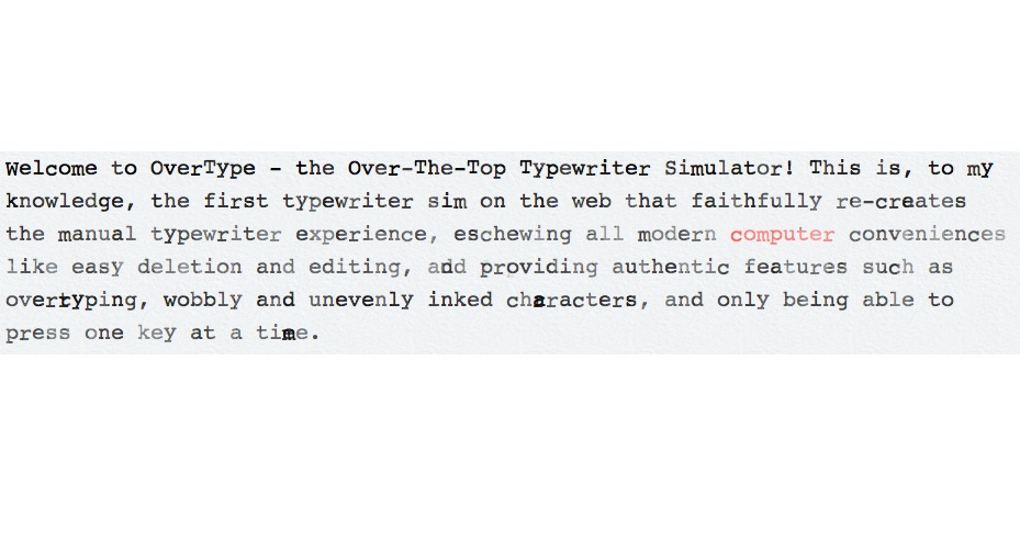 OverType: Retro Schreibmaschinen Simulator