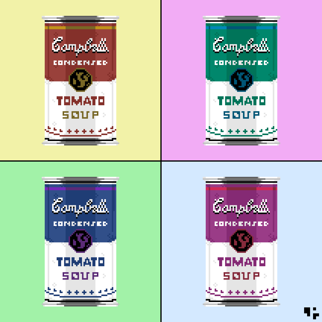 Andy Warhol’s Soup Cans in Pixel Art