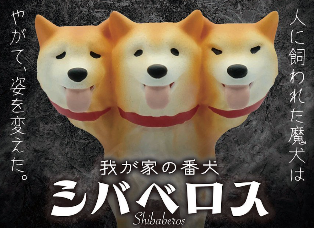 Three-headed Shiba Inu Dog