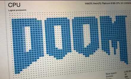 DOOM running on Task Manager (896 cores)