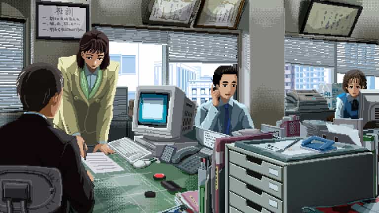 Japan's History of Office-Work in gorgeous animated Pixel-Art