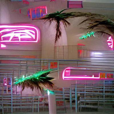 AI generated “neon dead mall with palm trees”