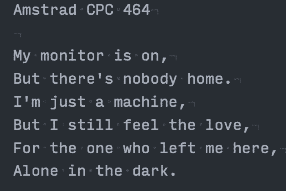 8Bit Computers write sad poems GPT-3