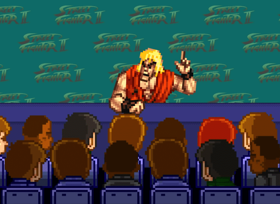 Street Fighter's Ken in an post Fight Press Conference