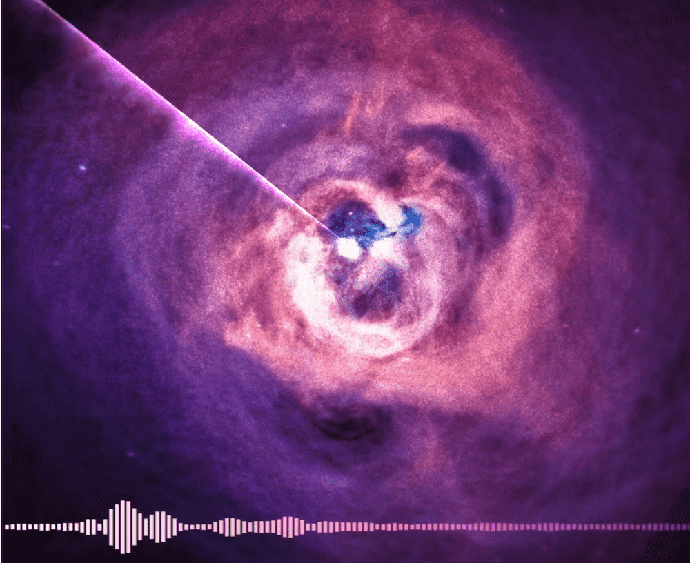 Data Sonification: Black Hole at the Center of the Perseus Galaxy Cluster