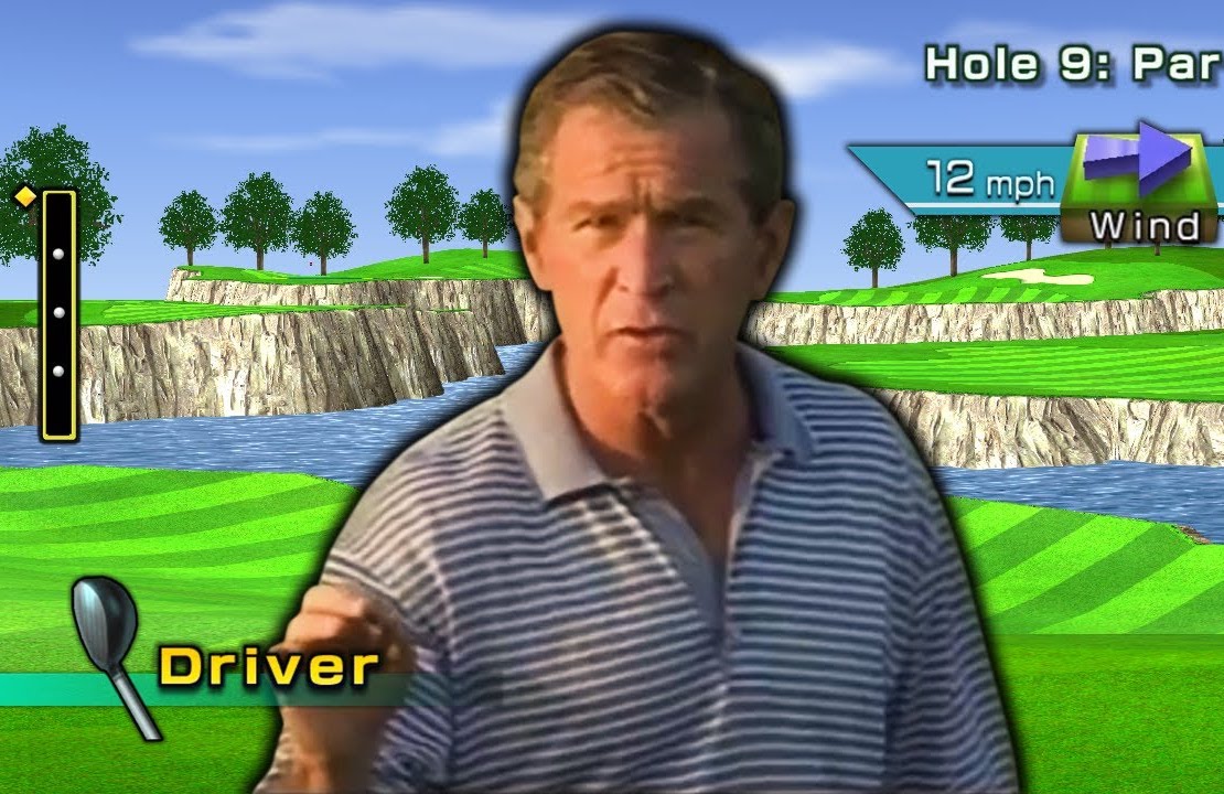 George Bush plays Wii Golf