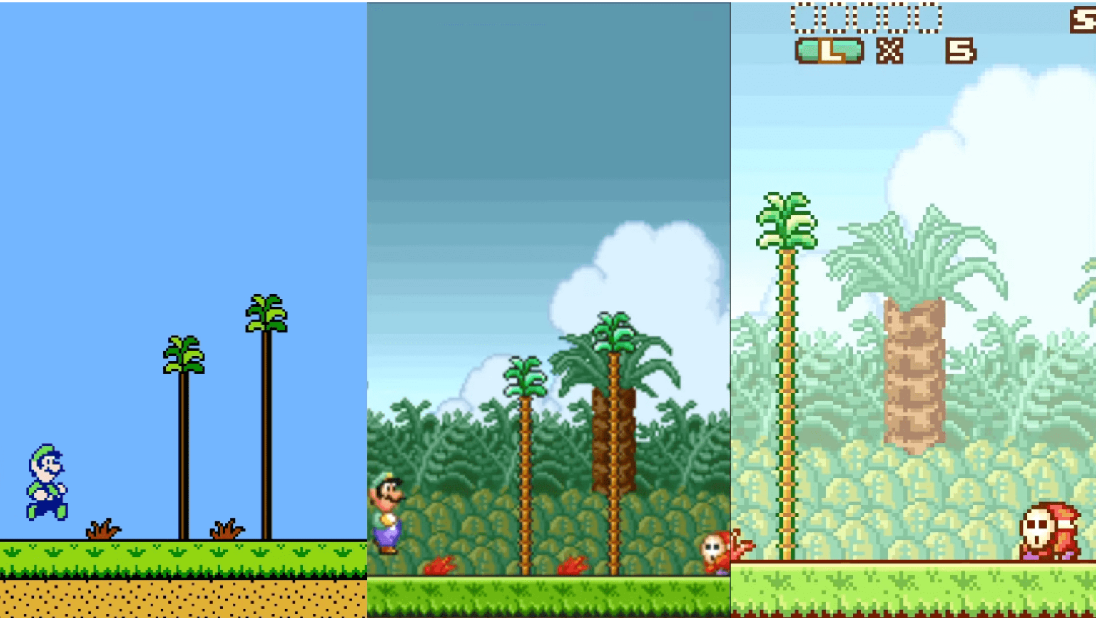 Comparing Super Mario Bros. 2 on NES vs SNES vs GBA