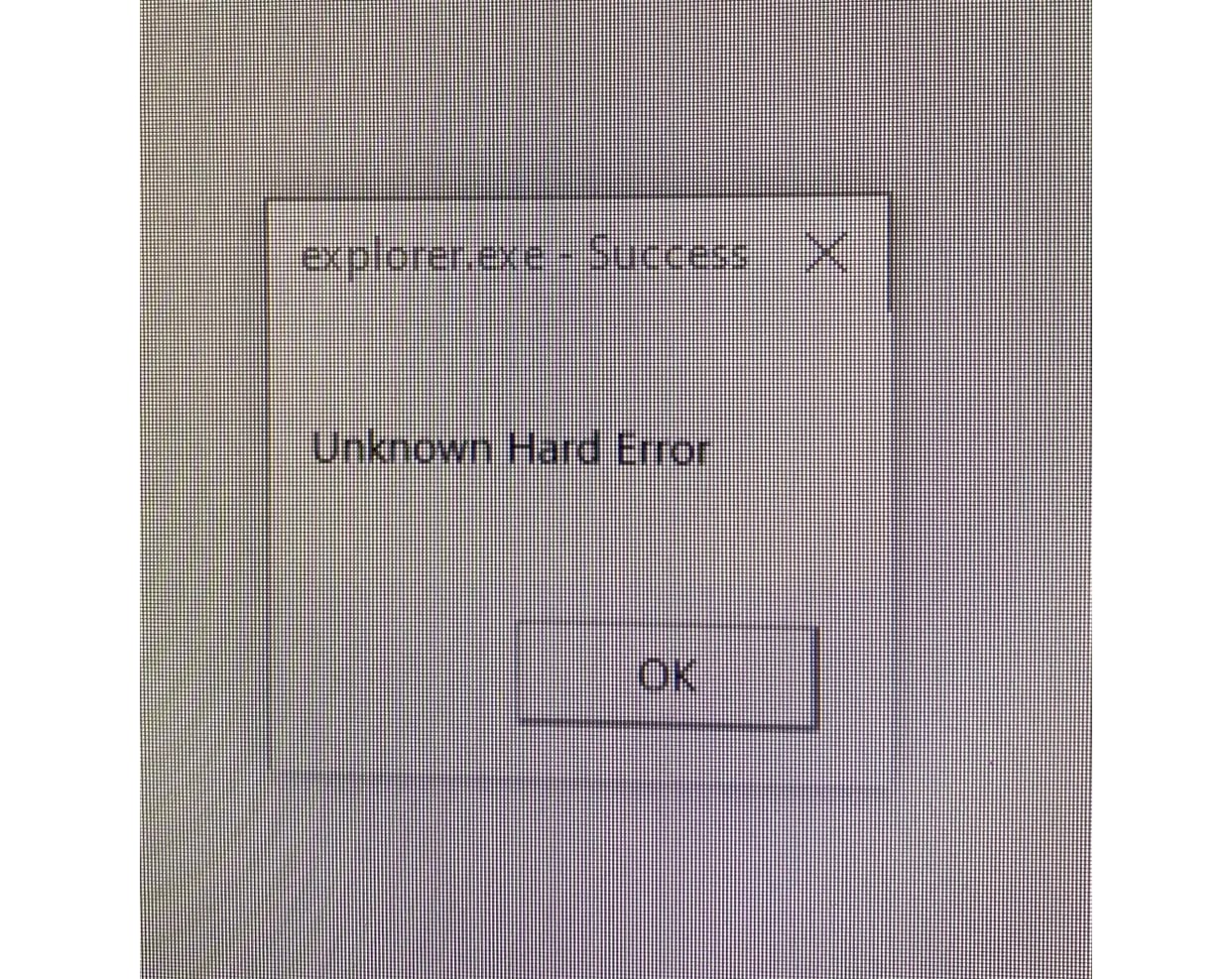 Success: Unknown Hard Error