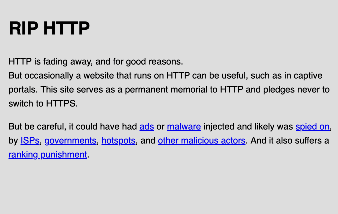 RIP HTTP