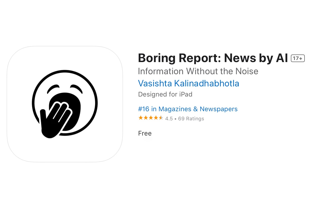 Boring Report: News by AI