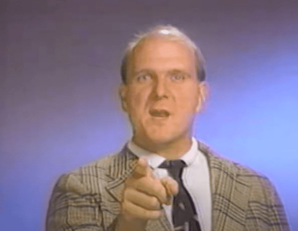 Steve Ballmer sells Windows 1.0