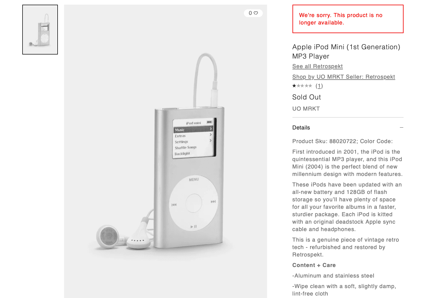 Urban Outfitters sells 'vintage' iPod's